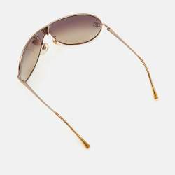 مملوكة مسبقًا Chanel Gold Tone/Brown Gradient 4122-B CC Shield Sunglasses