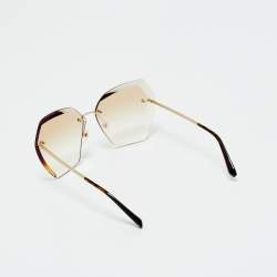 Pre Owned Chanel Brown Gradient 71180 Butterfly Sunglasses