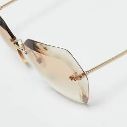 Pre Owned Chanel Brown Gradient 71180 Butterfly Sunglasses