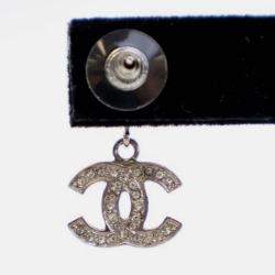 Pre Owned Chanel Crystal CC Drop Earrings