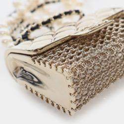 Pre Owned Chanel Gold Lambskin Leather Handbag Necklace