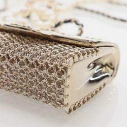 Pre Owned Chanel Gold Lambskin Leather Handbag Necklace