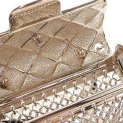 Pre Owned Chanel Gold Lambskin Leather Handbag Necklace