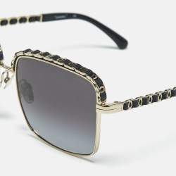 Pre Owned نظارة شمسية شانييل سوداء متدرجة 71369 سلسلة CC مربعة