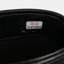 Pre Owned Chanel Black CC Quilted Lambskin Chain Around Phone Holder