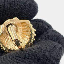 Pre Owned Chanel Earring Gold Gold Plated Rhinestone
