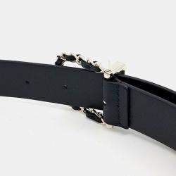 Pre Owned Chanel Black Leather Belt