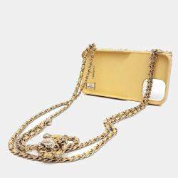Pre Owned Chanel Tweed Chain Phone Case