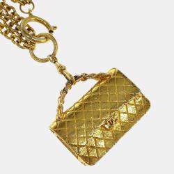 Pre Owned Chanel Gold Handbag Chain Pendant Necklace