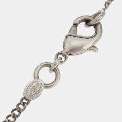 Pre Owned Chanel Padlock Key Pendant Necklace Silver Pink