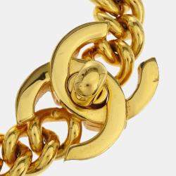 Pre Owned Chanel Turnlock Bracelet Gold