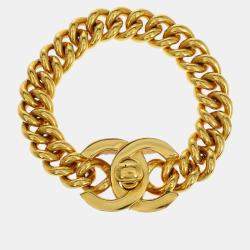 Pre Owned Chanel Turnlock Bracelet Gold