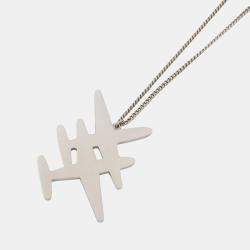 Pre Owned Chanel Airline Necklace Red/Blue/White Metal