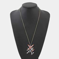 Pre Owned Chanel Airline Necklace Red/Blue/White Metal