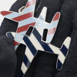 Pre Owned Chanel Airline Necklace Red/Blue/White Metal