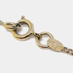 Pre Owned Chanel Cambon Ligne Chain Necklace Pendant Gold White 05C