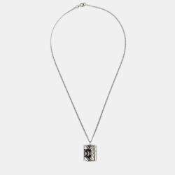 Pre Owned Chanel Cambon Ligne Chain Necklace Pendant Silver 05C