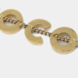 Pre Owned Chanel Chain Pendant Necklace Rhinestone Gold 01A