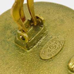 Pre Owned Chanel Gold Gripoix Button Earrings Clip-On 94P