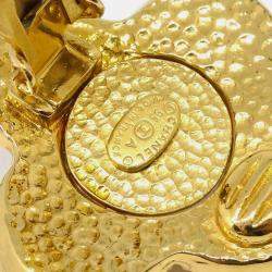 Pre Owned Chanel Cross Earrings Clip-On Rhinestone Gold 95A