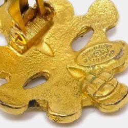 Pre Owned Chanel Dangle Earrings Clip-On Gold 94P