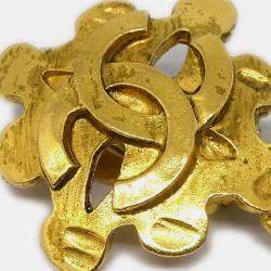 Pre Owned Chanel Dangle Earrings Clip-On Gold 94P