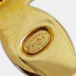 Pre Owned Chanel Turnlock Charm Gold Chain Necklace 97P