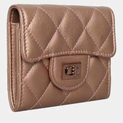 Pre Owned Chanel Metallic 2.55 Coin Flap Purse