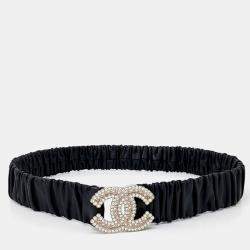 Pre Owned Chanel Pearl logo banding belt