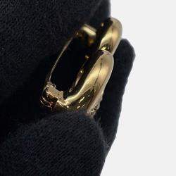 Pre Owned Chanel CC Logo Heart Brooch Gold Metal Rhinestone