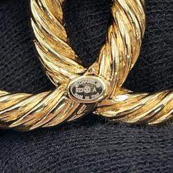 Pre Owned Chanel Cc Logo Brooch Gold Metal Rhinestone Faux Pearl