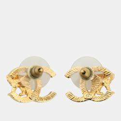 Pre Owned Chanel CC Lion Earrings