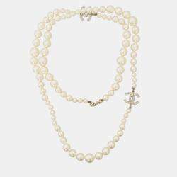 Pre Owned Chanel CC 09 V Pearl Necklace