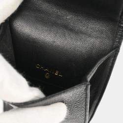 Pre Owned Chanel Black Calfskin Timeless Sunglasses Case Small