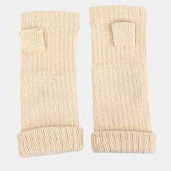 Pre Owned Chanel Gloves Sport Line White Cashmere