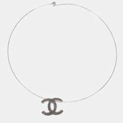 Pre Owned Chanel CC Necklace Pendant Silver