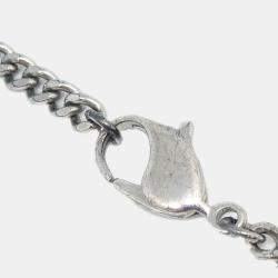 Pre Owned Chanel CC Chain Necklace Silver Brown