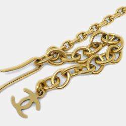 Pre Owned Chanel Pendant Necklace Gold White
