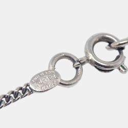 Pre Owned Chanel CC Heart Chain Necklace Silver