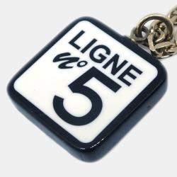 Pre Owned Chanel No5 Ligne Chain Necklace Pendant Gold White