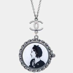 Pre Owned Chanel Mademoiselle Chain Pendant Necklace Silver