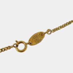 Pre Owned Chanel Clover Pendant Necklace Gold