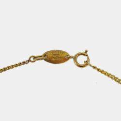 Pre Owned Chanel Clover Pendant Necklace Gold