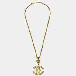 Pre Owned Chanel Gold CC Chain Pendant Necklace