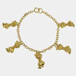 Pre Owned Chanel Bow Chain Necklace Gold