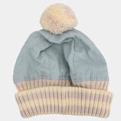 Pre Owned Chanel Light Blue Knit Cap Hat Sport Line Size M