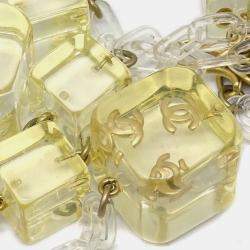 Pre Owned Chanel CC Pendant Necklace Yellow