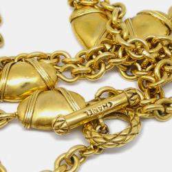 Pre Owned Chanel Gripoix Gold Chain Pendant Necklace