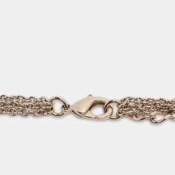 Pre Owned Chanel CC Multi Beads Faux Pearl Crystal Gold Tone Long Necklace
