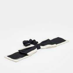 Pre Owned Chanel Black Silk Bow Scrunchie
